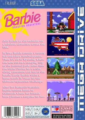 Barbie Vacation Adventure (USA) (Proto) box cover back